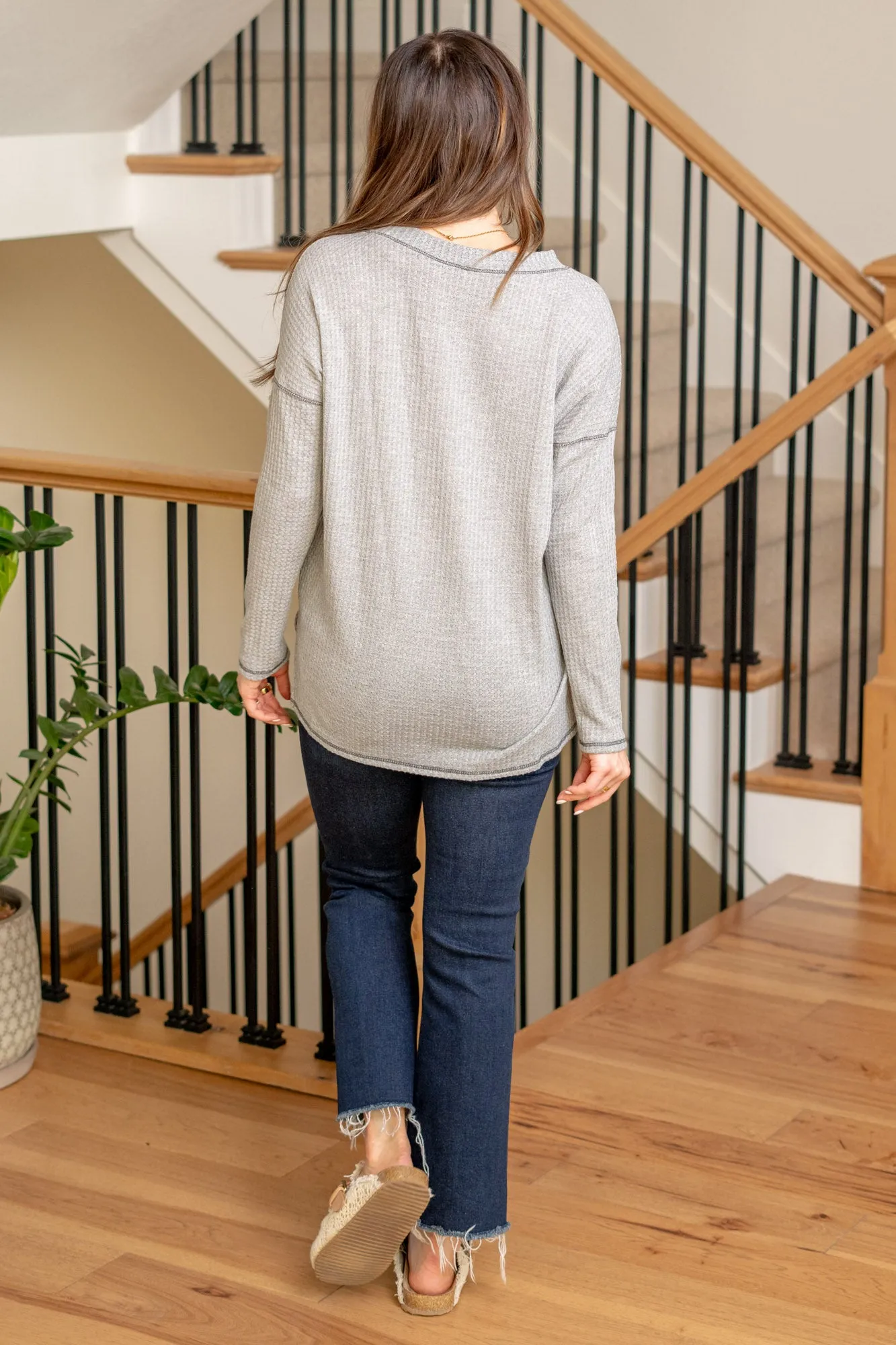 V Neck Long Sleeve Top