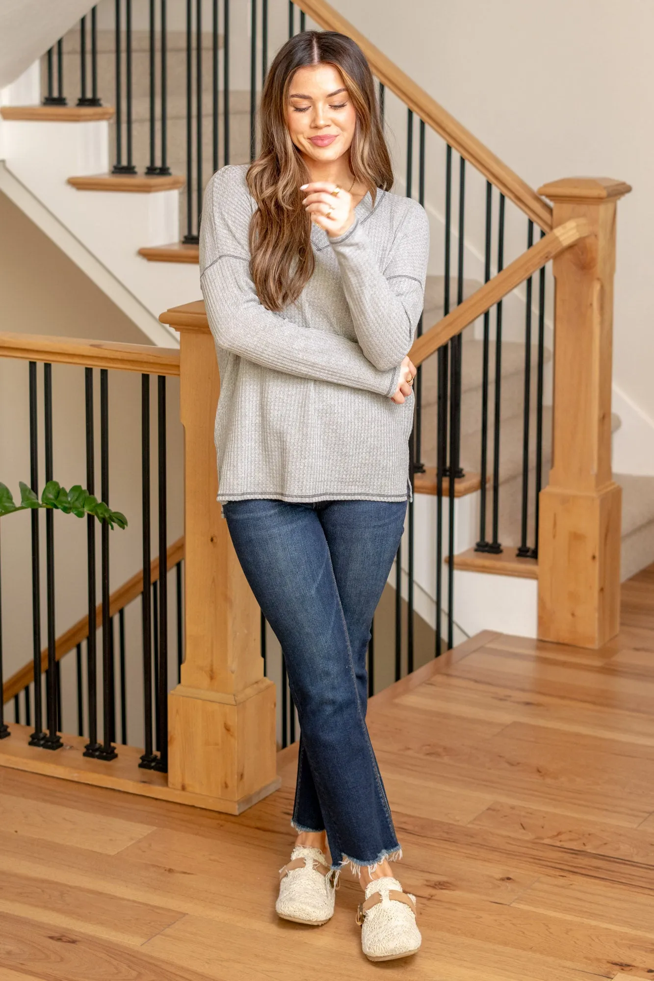 V Neck Long Sleeve Top