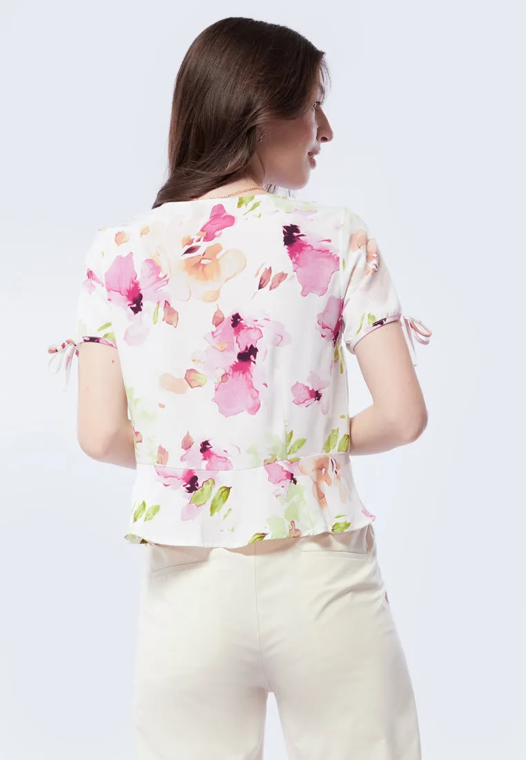 V-Neck Peplum Blouse