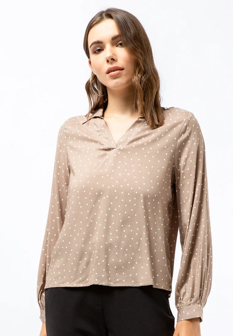 V-neck Printed Top