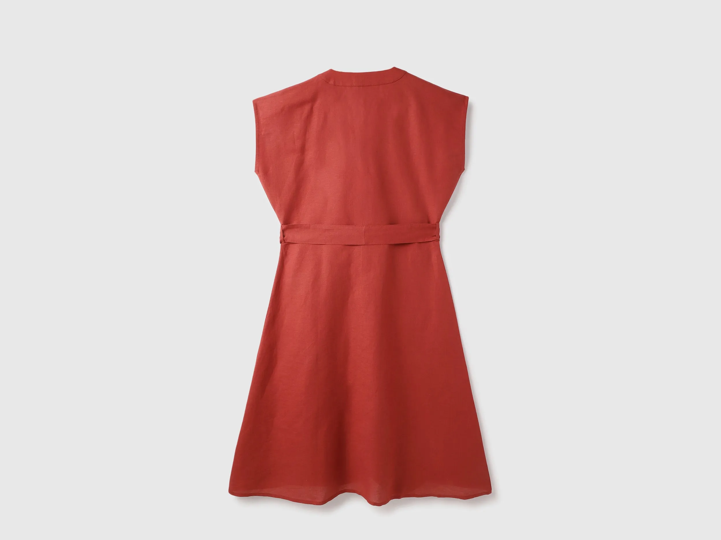 V-neck Solid Sheath Dress