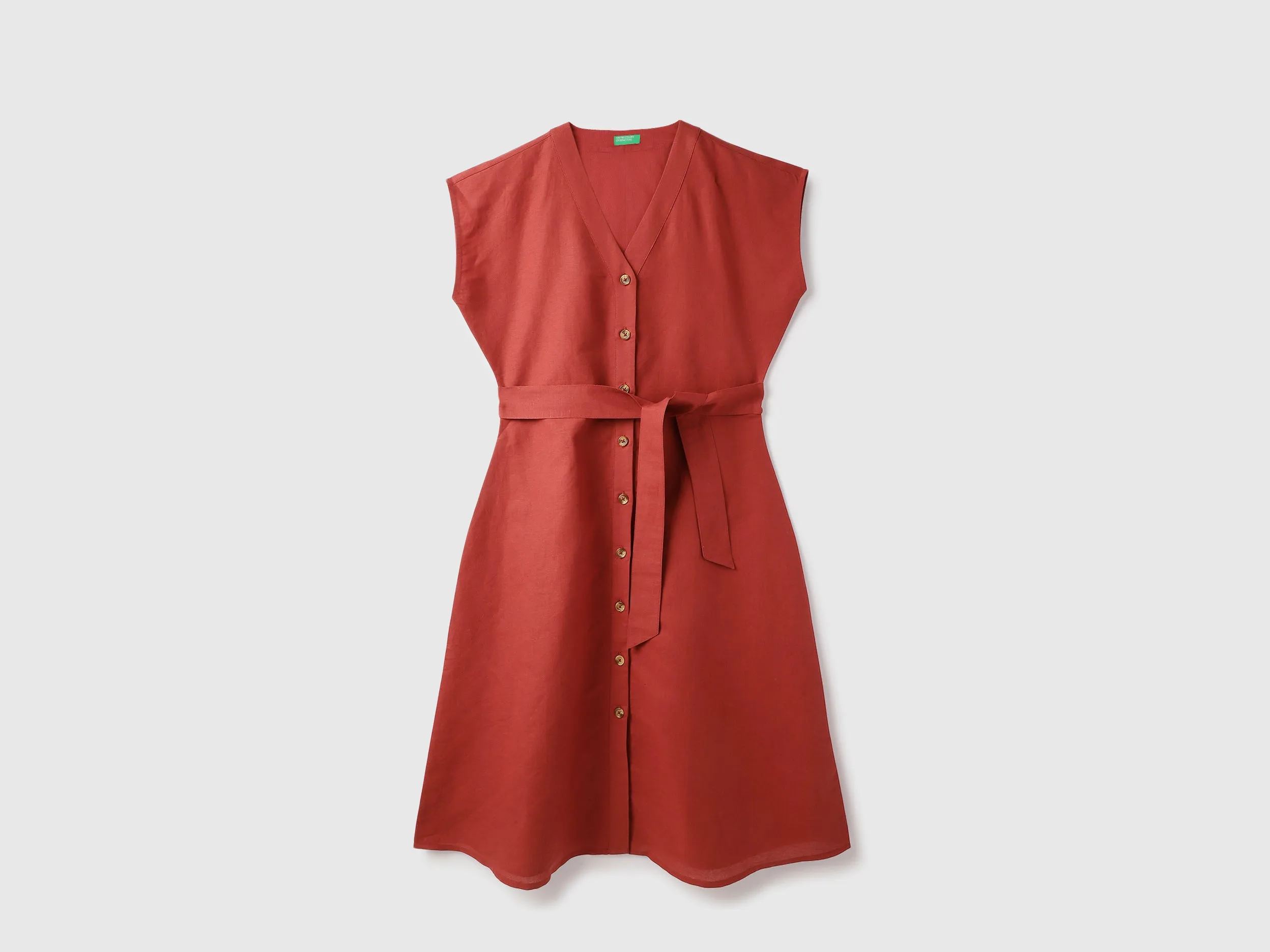 V-neck Solid Sheath Dress