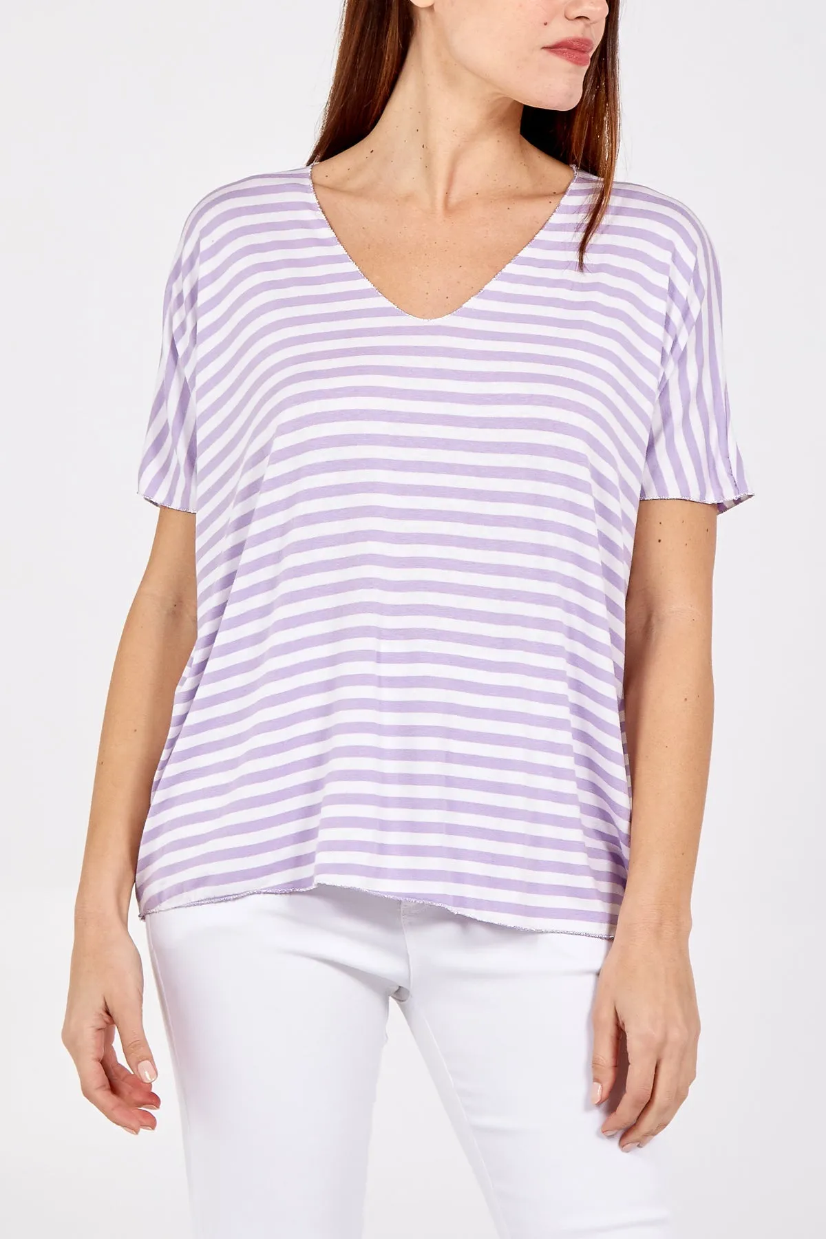 V-Neck Stripe T-Shirt