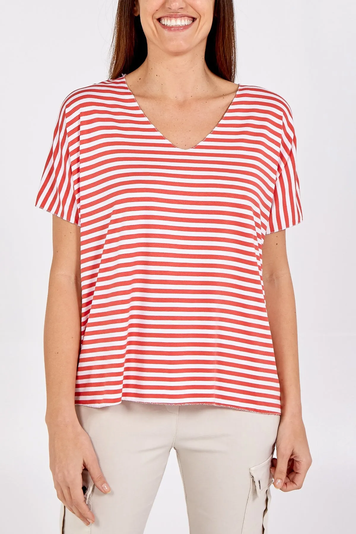 V-Neck Stripe T-Shirt