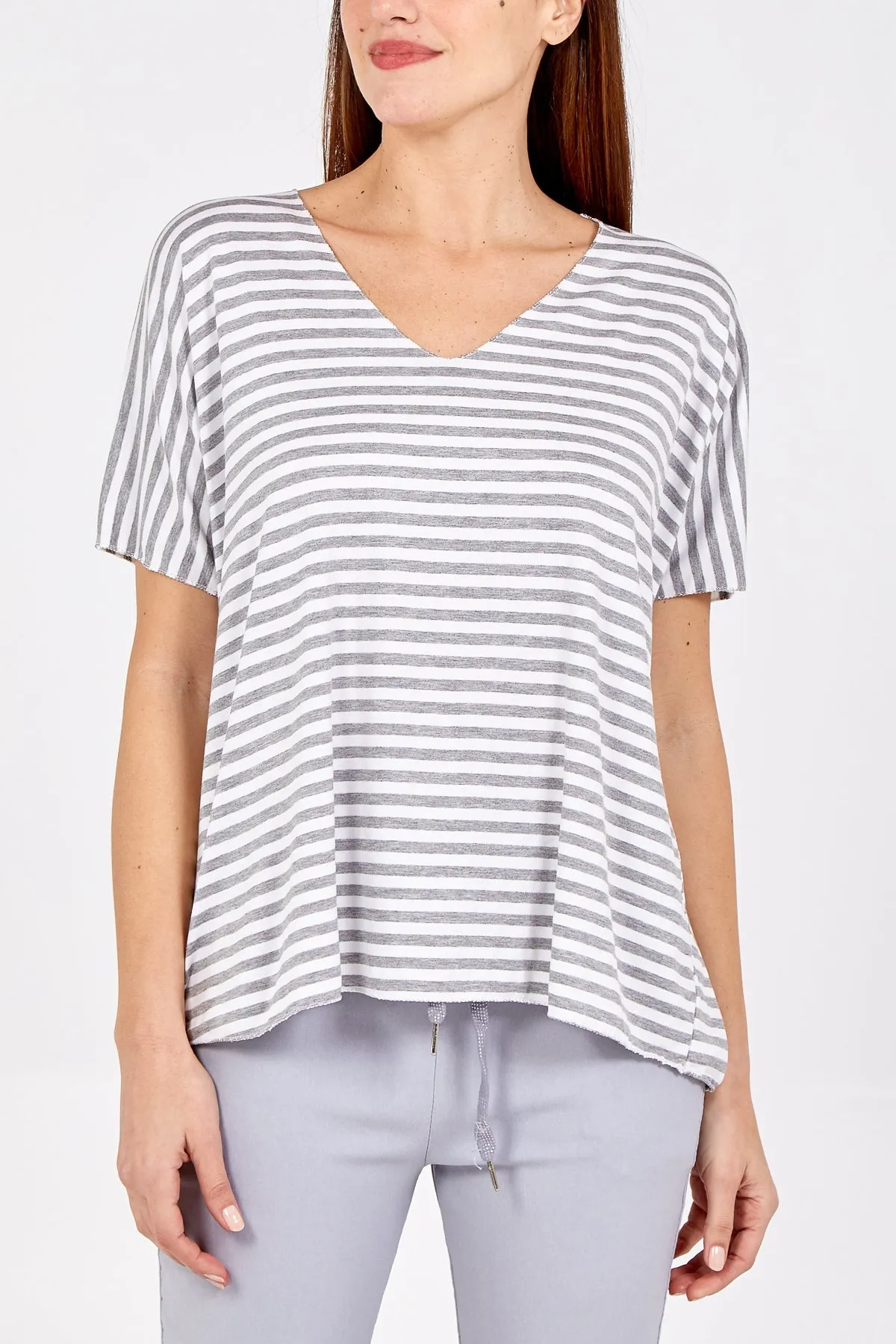 V-Neck Stripe T-Shirt