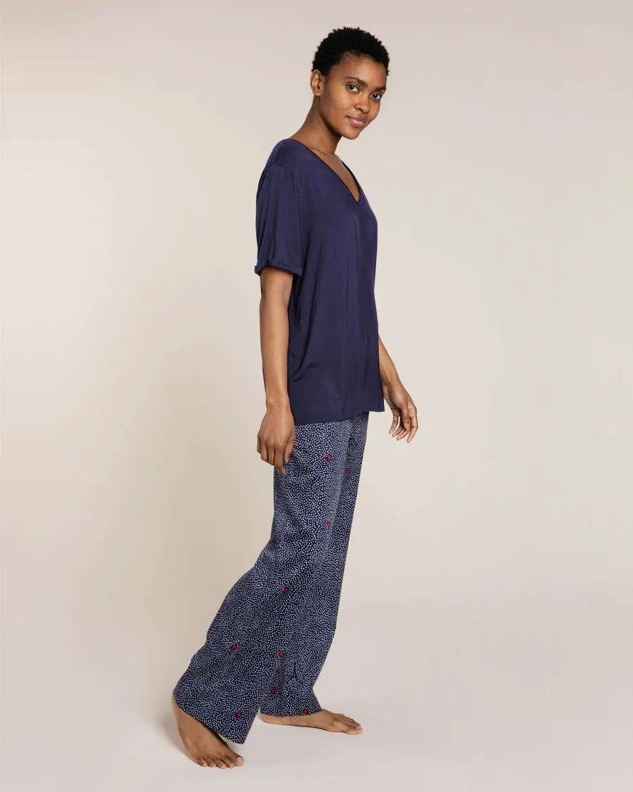 V Neck T- Shirt - Navy