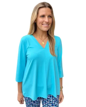 V-NECK TOP - Turquoise