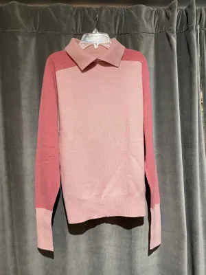 VIntage: Chanel Pink Two Tone Cashemere Sweater ** missing Gold Button**