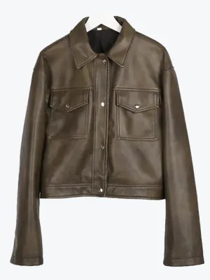 Vintage Single-Breasted Moto Jacket