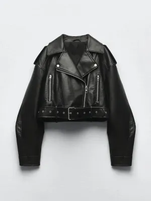 Vintage Zipper Retro Moto Biker Jacket