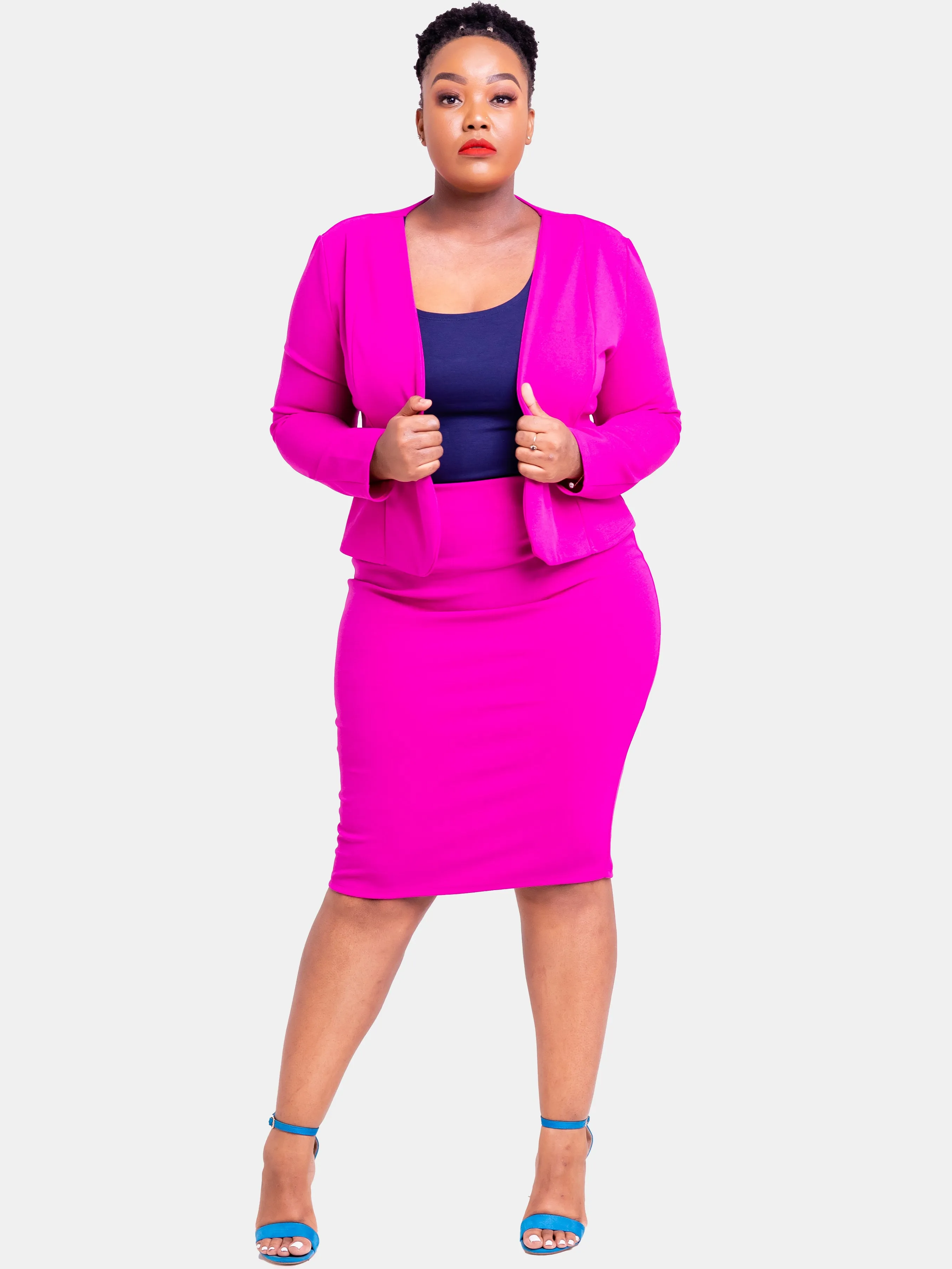 Vivo Basic Escape Pencil Skirt - Fuschia