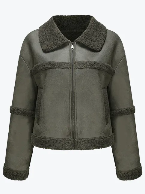 Warm Moto Biker Shearling Jacket