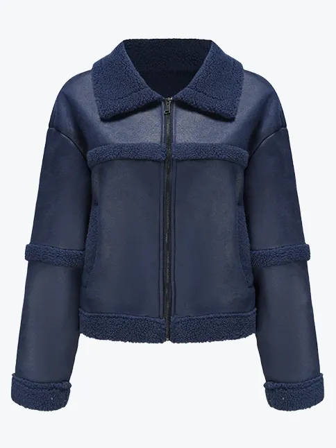 Warm Moto Biker Shearling Jacket