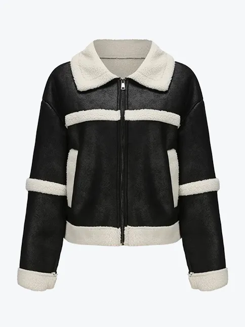 Warm Moto Biker Shearling Jacket