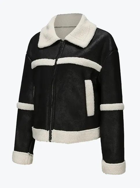 Warm Moto Biker Shearling Jacket