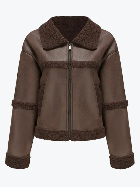 Warm Moto Biker Shearling Jacket