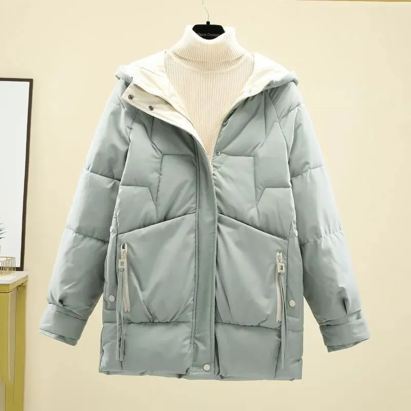 Warm women's hooded jacket