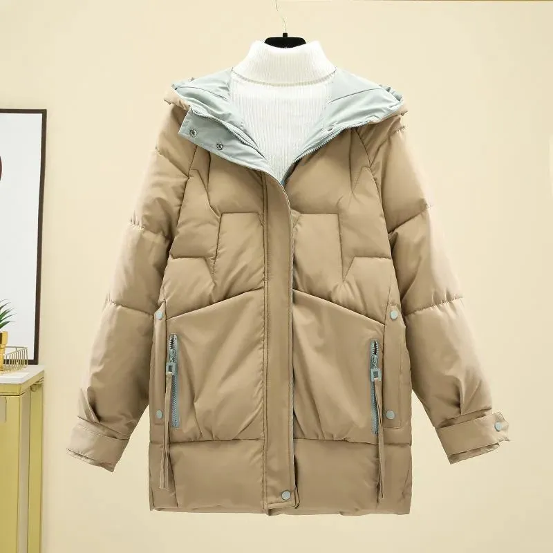 Warm women's hooded jacket