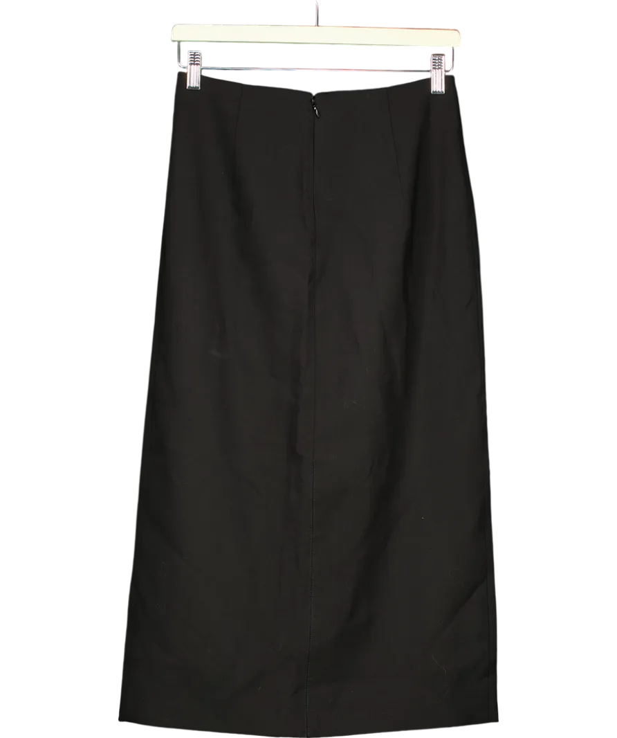 Weekend and Beyond Black Wool Blend Straight Midi Skirt UK XS