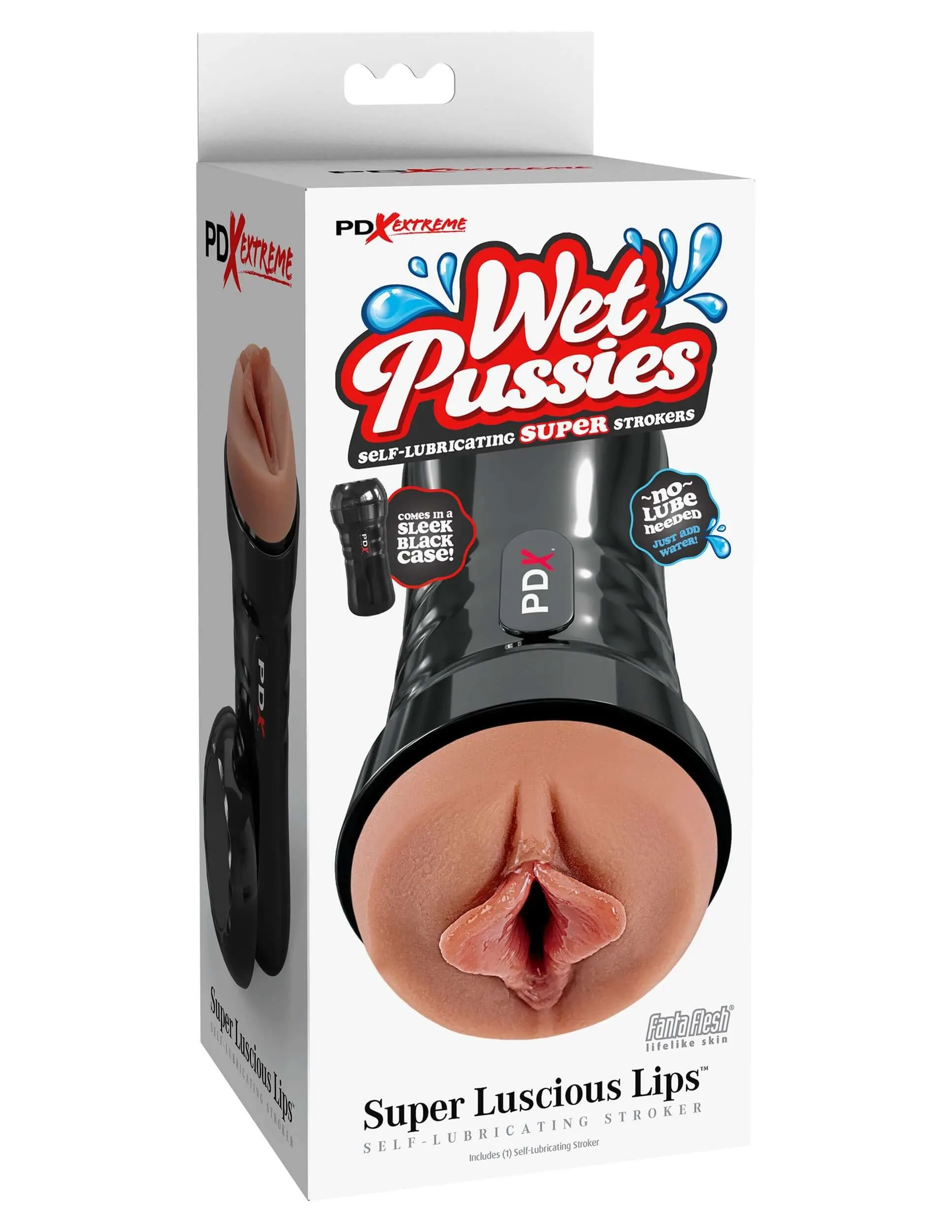 Wet Pussies - Super Luscious Lips Self  Lubricating Stroker - Brown