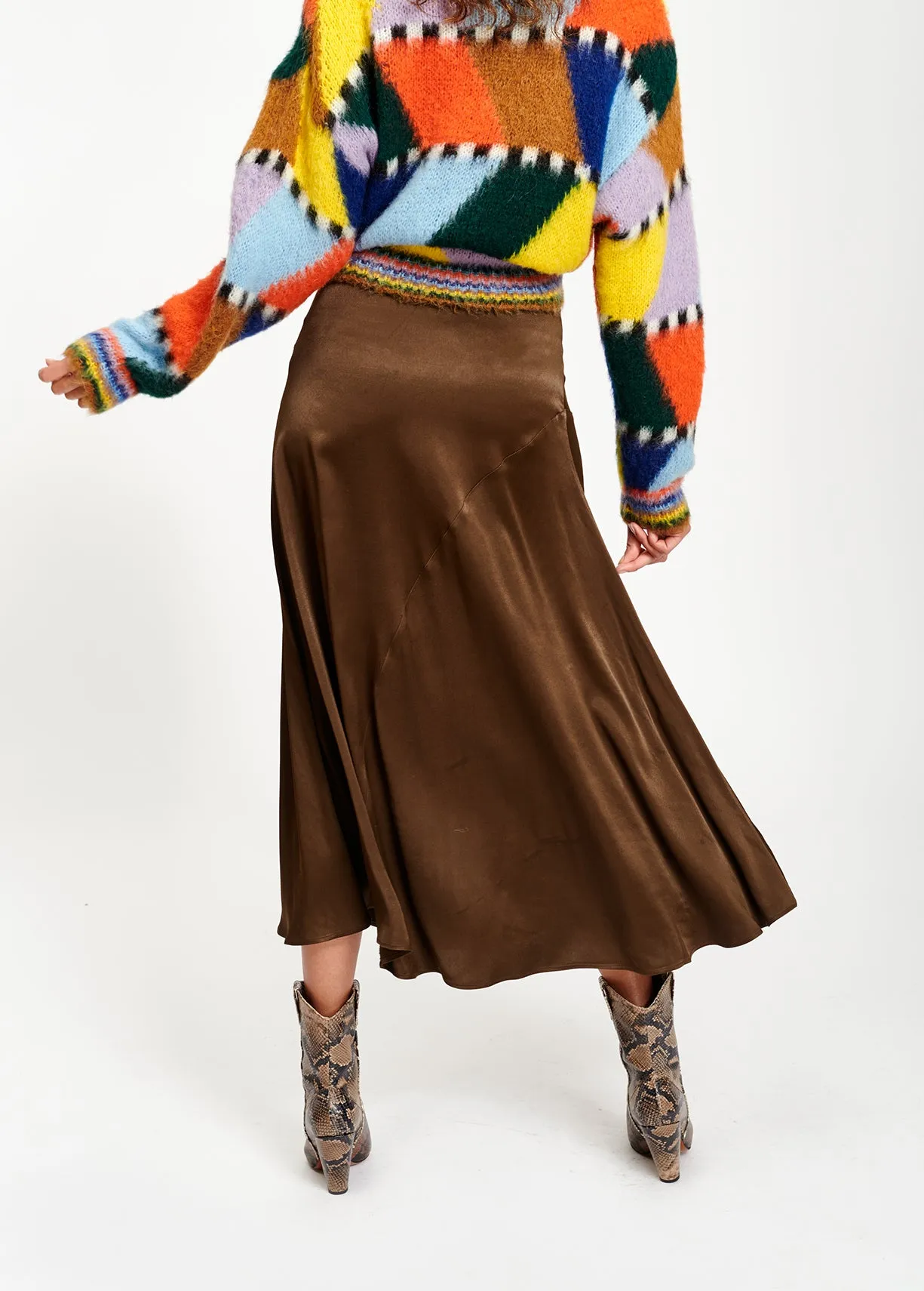 Wide midi skirt