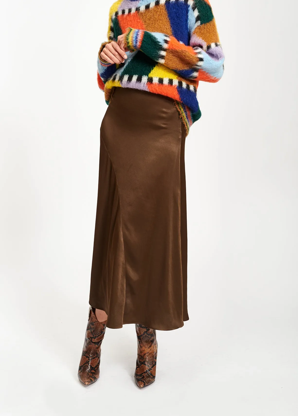 Wide midi skirt