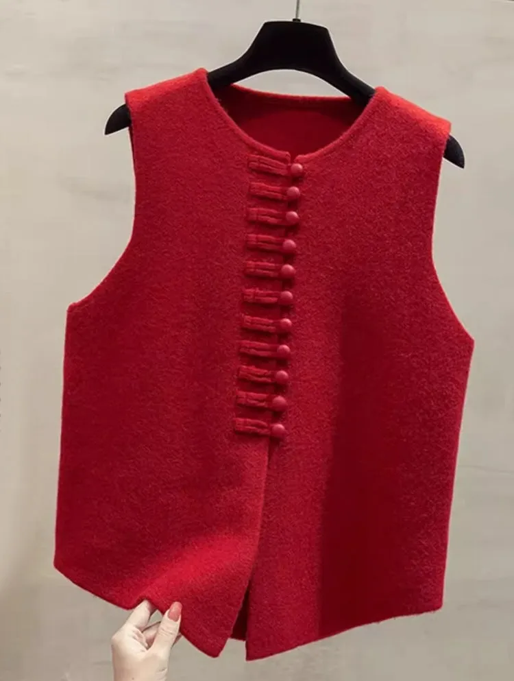 Winter Round Neck Vest Sweater Tops