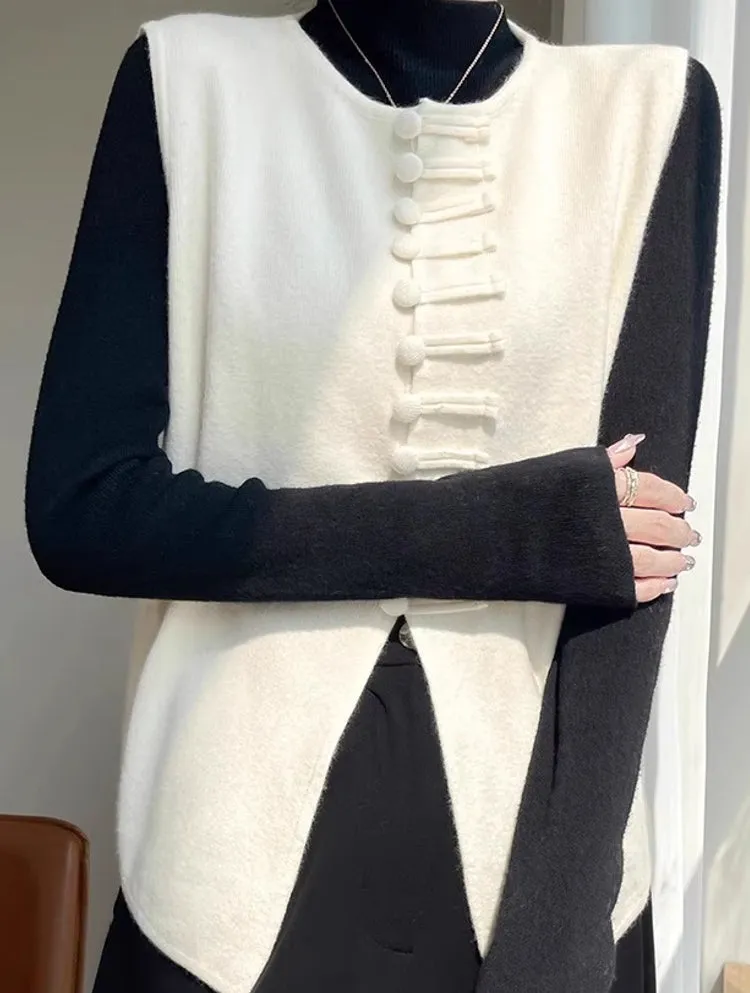 Winter Round Neck Vest Sweater Tops