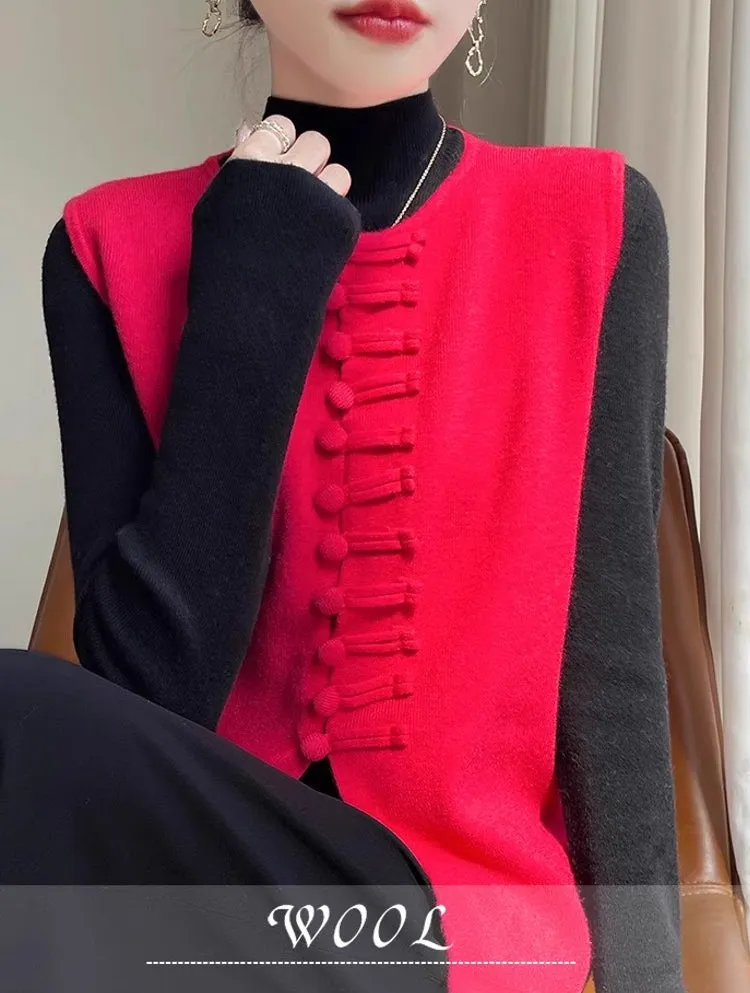 Winter Round Neck Vest Sweater Tops
