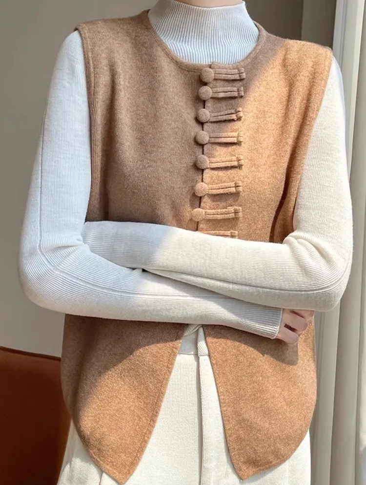 Winter Round Neck Vest Sweater Tops