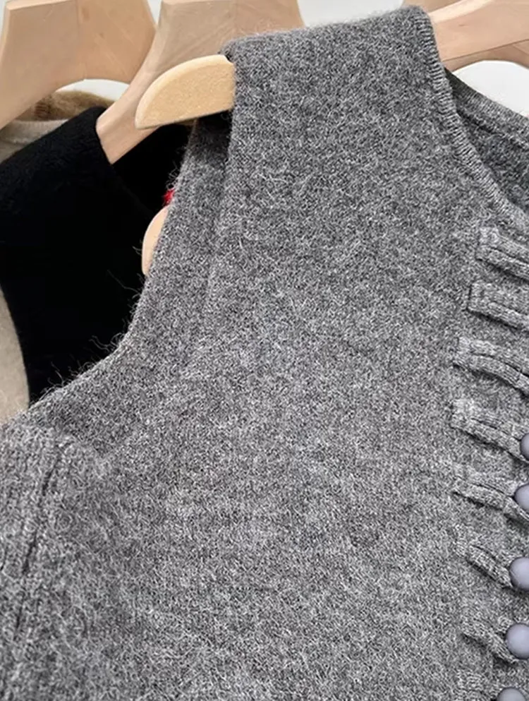 Winter Round Neck Vest Sweater Tops