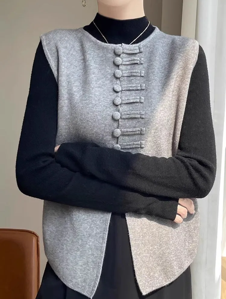 Winter Round Neck Vest Sweater Tops
