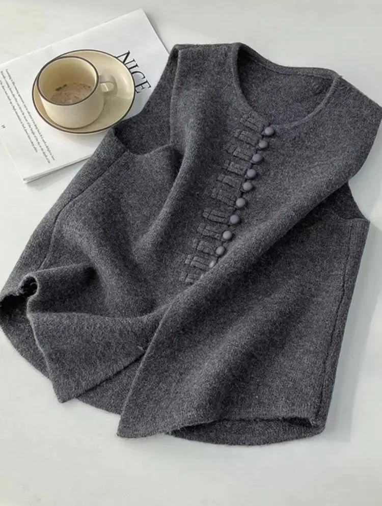 Winter Round Neck Vest Sweater Tops