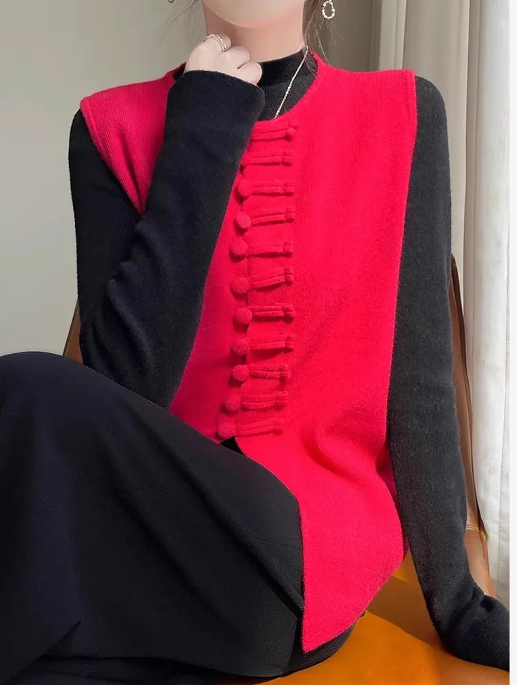 Winter Round Neck Vest Sweater Tops