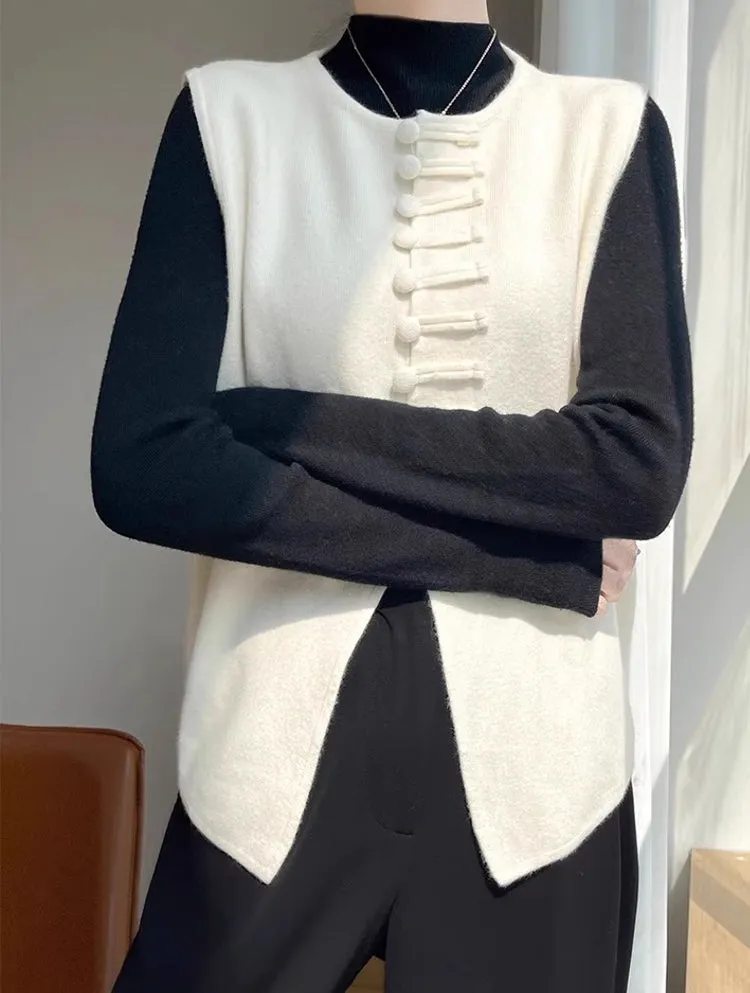 Winter Round Neck Vest Sweater Tops