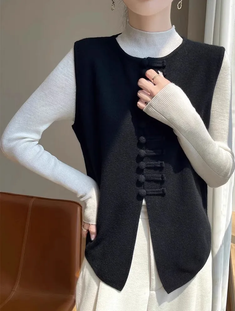 Winter Round Neck Vest Sweater Tops