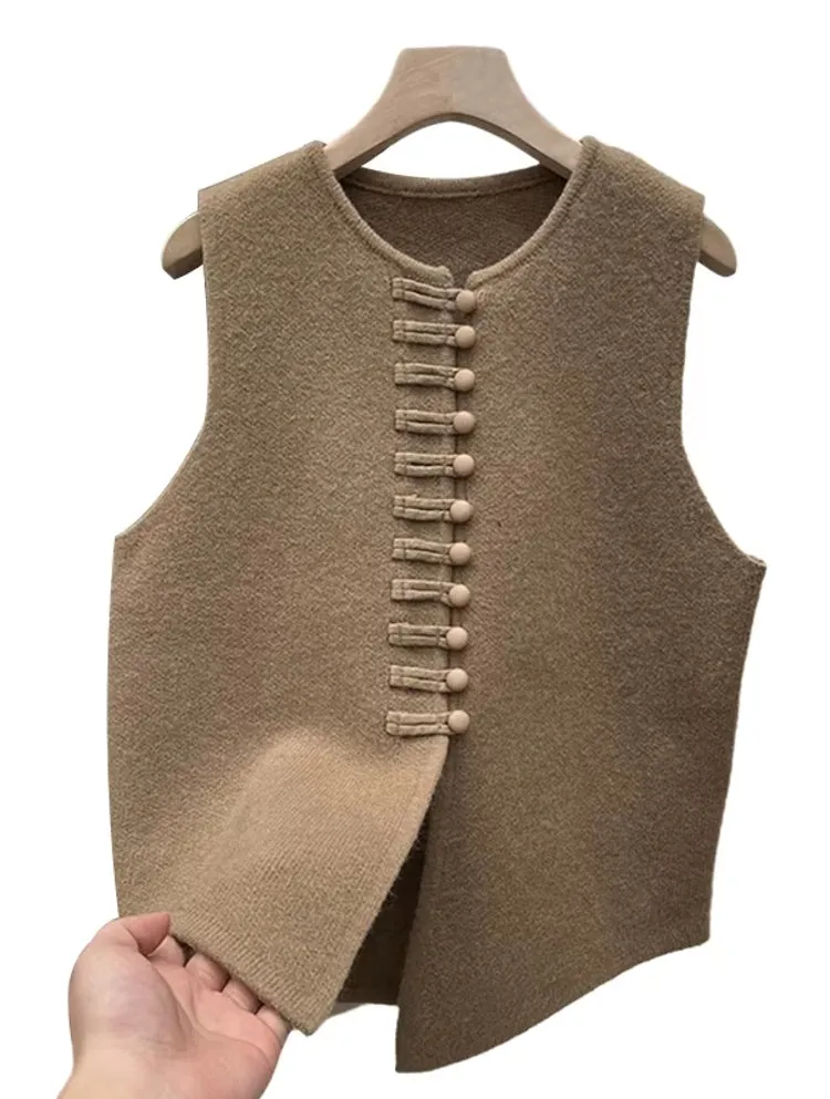 Winter Round Neck Vest Sweater Tops