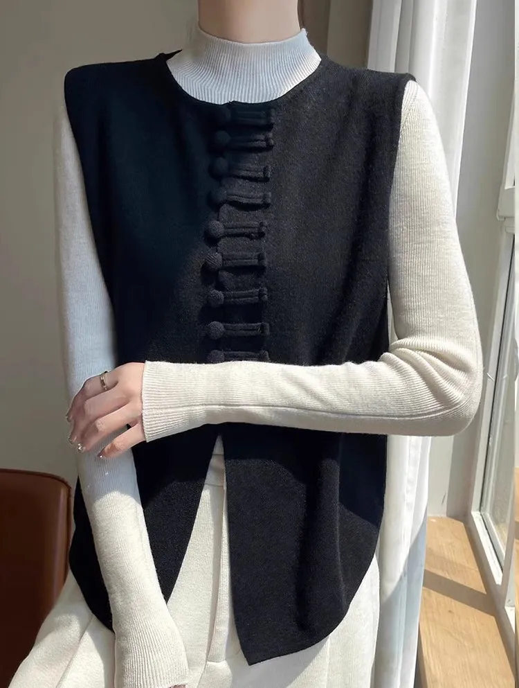 Winter Round Neck Vest Sweater Tops