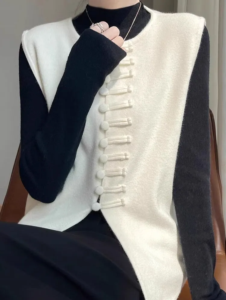 Winter Round Neck Vest Sweater Tops