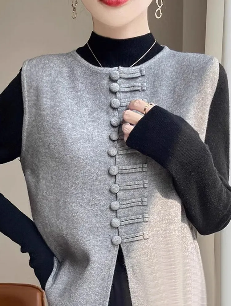 Winter Round Neck Vest Sweater Tops