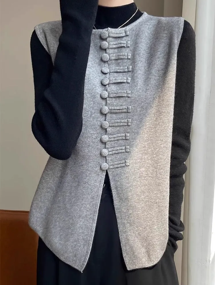 Winter Round Neck Vest Sweater Tops