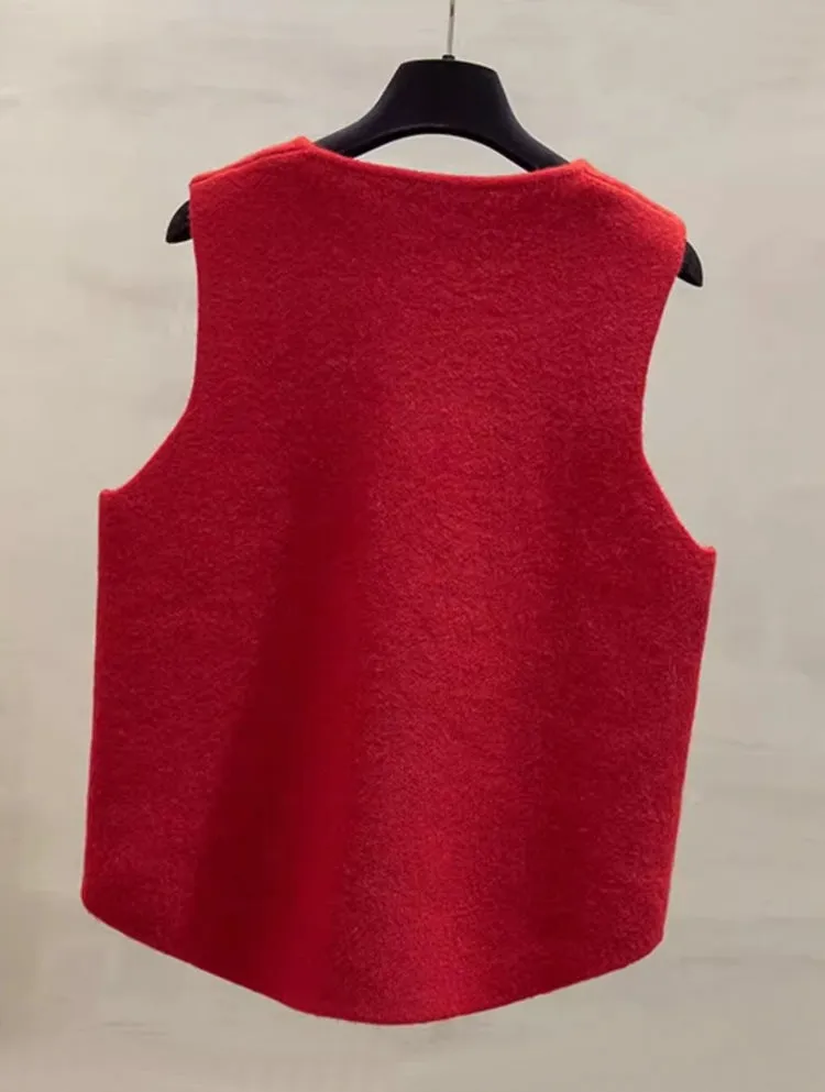 Winter Round Neck Vest Sweater Tops
