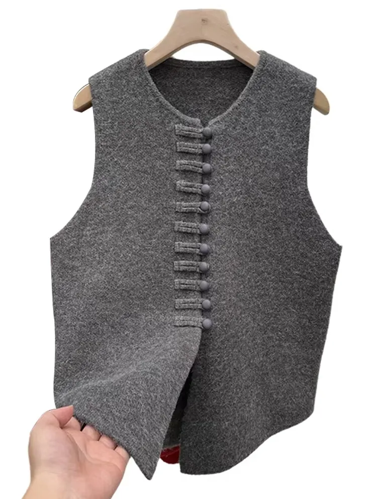 Winter Round Neck Vest Sweater Tops