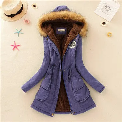Winter Womens Parka Casual Outwear Military Hooded Coat Winter Jacket Women Fur Coats Women's Winter Jackets And Coats SD30