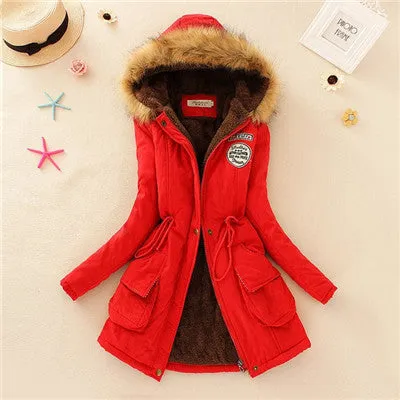 Winter Womens Parka Casual Outwear Military Hooded Coat Winter Jacket Women Fur Coats Women's Winter Jackets And Coats SD30