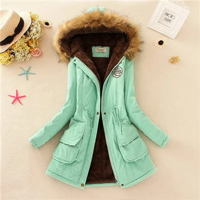 Winter Womens Parka Casual Outwear Military Hooded Coat Winter Jacket Women Fur Coats Women's Winter Jackets And Coats SD30