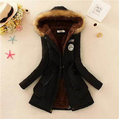Winter Womens Parka Casual Outwear Military Hooded Coat Winter Jacket Women Fur Coats Women's Winter Jackets And Coats SD30
