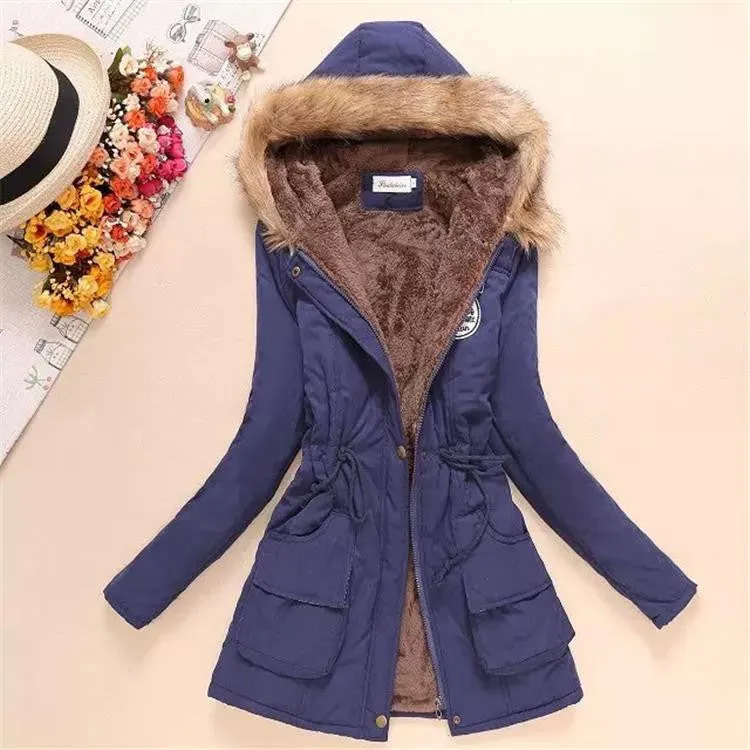 Winter Womens Parka Casual Outwear Military Hooded Coat Winter Jacket Women Fur Coats Women's Winter Jackets And Coats SD30