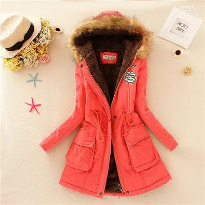 Winter Womens Parka Casual Outwear Military Hooded Coat Winter Jacket Women Fur Coats Women's Winter Jackets And Coats SD30