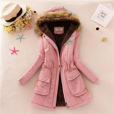Winter Womens Parka Casual Outwear Military Hooded Coat Winter Jacket Women Fur Coats Women's Winter Jackets And Coats SD30